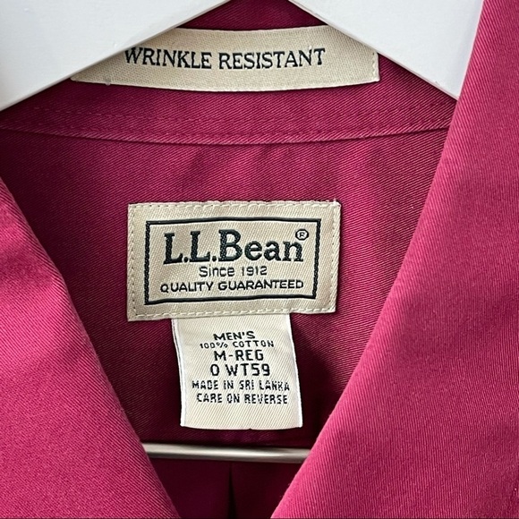 Llbean Men's Magenta Button Down Shirt M - Picture 2 of 3